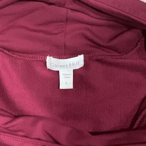 Garnet Hill Cranberry Tencel Cowl Neck Knit Tunic - sz L - Picture 4 of 9